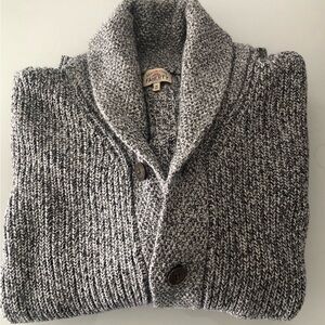 Faherty Shawl Collar Cardigan Sweater Jacket Gray Cotton Cashmere M